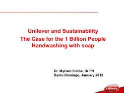 Unilever and Sustainability The Case for the 1 Billion People