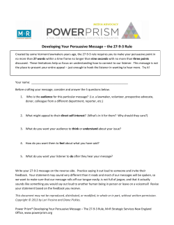 Developing Your Persuasive Message &ndash; the 27-9
