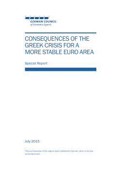 ConsequenCes of the greek Crisis for a more stable euro area