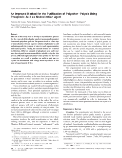 An Improved Method for the Purification of Polyether&minus;Polyols Using