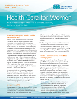 Health Care for Women - Spina Bifida Association