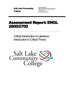 English 2600 and 2700 Assessment Report