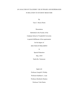 AN ANALYSIS OF TEACHERS` USE OF PRAISE AND