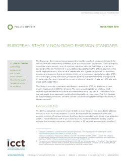 European Stage V non-road emission standards