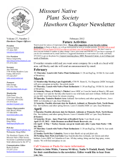 Missouri Native Plant Society Hawthorn Chapter