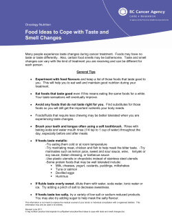 Food Ideas to Cope with Taste and Smell Changes