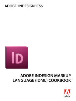 Adobe InDesign Markup Language (IDML) Cookbook