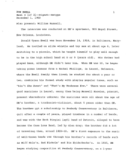 d.ewell 12-1-1960 - Music Rising at Tulane University