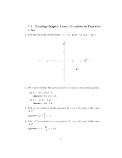 3.1 Reading Graphs: Linear Equations in Two Vari