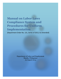 Manual on Labor Laws Compliance System and Procedures