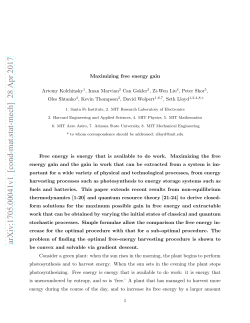 Maximizing free energy gain