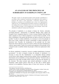 an analysis of the principle of subsidiarity in european union law
