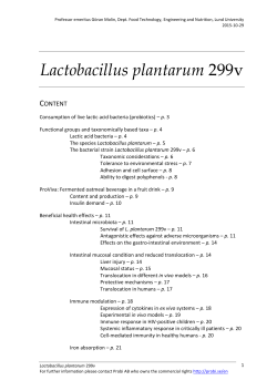 Lactobacillus plantarum: the role in foods and in human health
