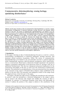 Commemorative dis(re)membering: erasing heritage, spatializing