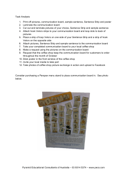 Task Analysis 1. Print off pictures, communication board, sample