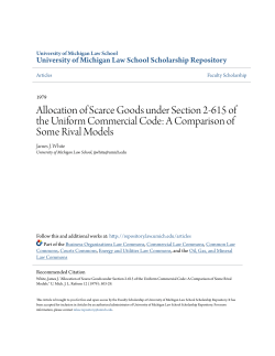 Allocation of Scarce Goods under Section 2