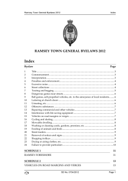 Ramsey Town General Byelaws 2012
