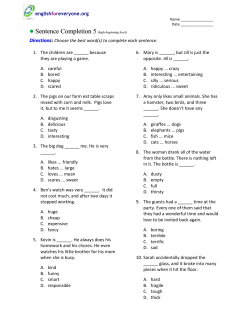 Sentence Completion 5 - English for Everyone