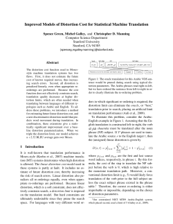 Improved Models of Distortion Cost for Statistical Machine Translation