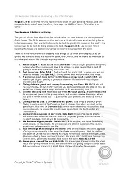 Ten Reasons I Believe in Giving