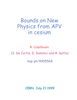 Bounds on New Physics from APV in cesium