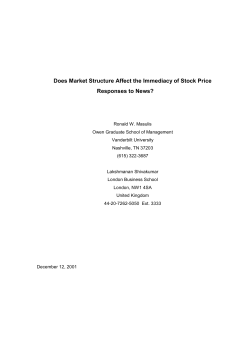 Does Market Structure Affect the Immediacy of Stock Price