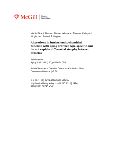 Alterations in intrinsic mitochondrial function with