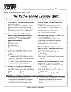 The Red-Headed League Quiz - bms7homeworkassistance