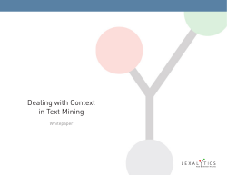 Dealing with Context in Text Mining