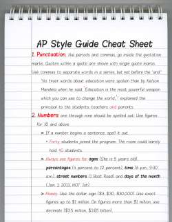 AP Style Guide Cheat Sheet - Chester County Intermediate Unit