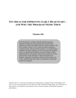 Ten Ideas for Improving Early Head Start&mdash;and Why the Program