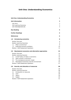 Unit 1: Understanding Economics