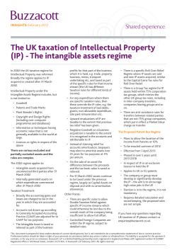 The UK taxation of Intellectual Property
