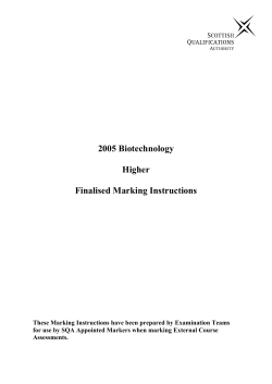 Marking Instructions