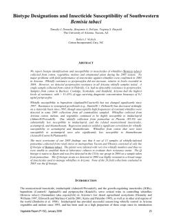 Biotype Designations and Insecticide Susceptibility of Southwestern