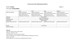Cub Scout Den Meeting Outline