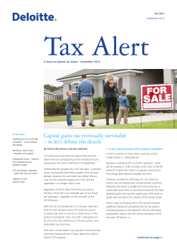 Capital gains tax eventually inevitable – so let`s debate the