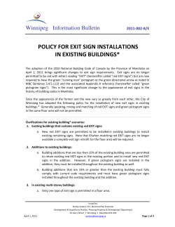 policy for exit sign installations in existing buildings