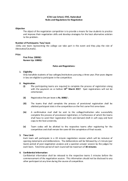 Rules and Regulations for Negotiation