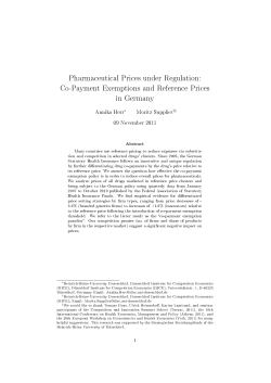 Co-Payment Exemptions and Reference Prices in Germany