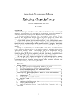 Thinking About Salience