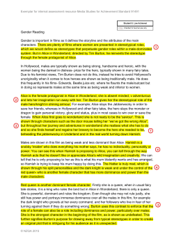 Gender Reading Gender is important in films as it defines the