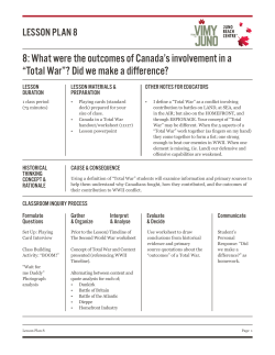 8: What were the outcomes of Canada`s involvement in a &ldquo;Total War