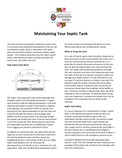 Maintaining Your Septic Tank - Charles County Department of Health