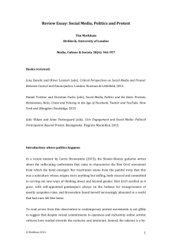Review Essay: Social Media, Politics and Protest - BIROn