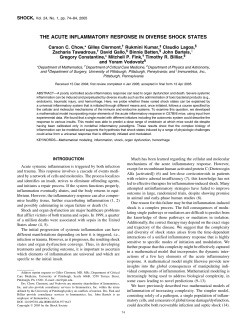 THE ACUTE INFLAMMATORY RESPONSE IN DIVERSE SHOCK