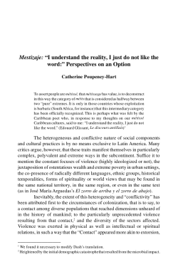 Mestizaje: "I understand the reality, I just do not like the word