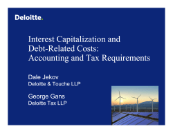 Interest Capitalization and Debt