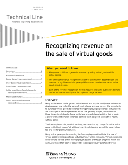 Technical Line: Recognizing revenue on the sale of virtual goods