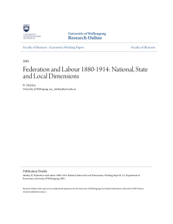 Federation and Labour 1880-1914: National